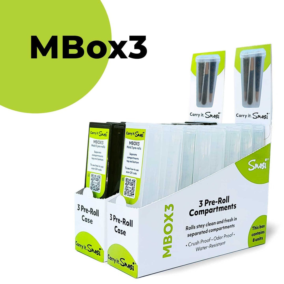 Smosi MBox3 Pre-Roll Case | 4.25"x1.5" | 8pc Display