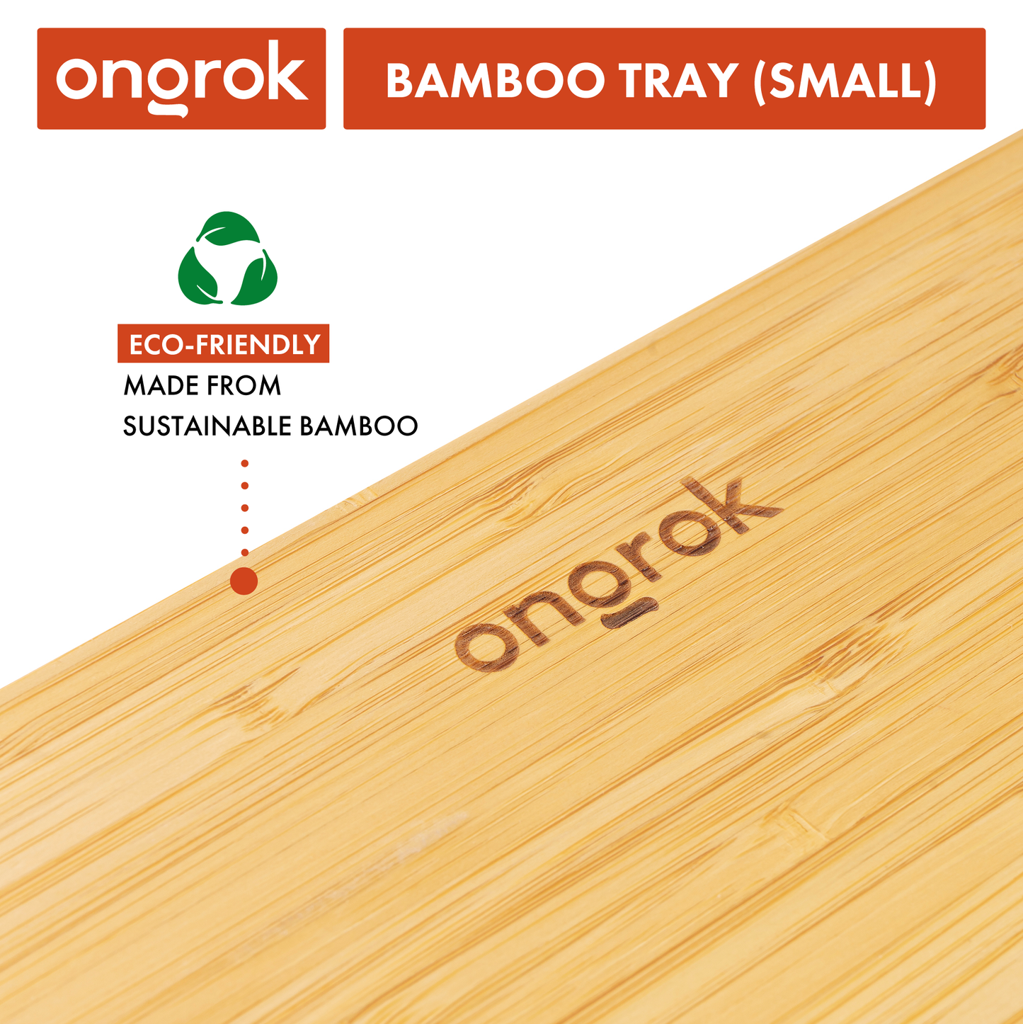 Ongrok Sustainable Small Bamboo Wood Tray