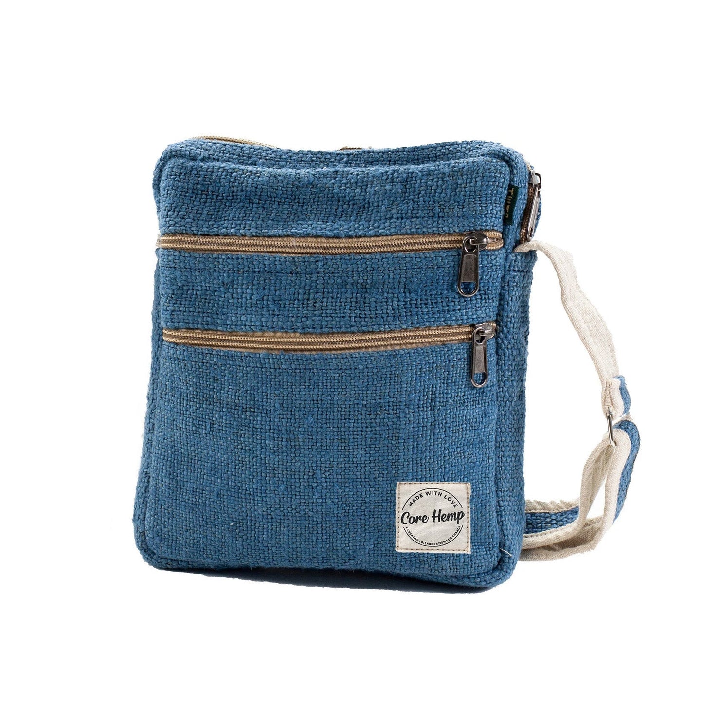 Core Hemp Multi Pocket Crossbody Purse - Himal Blue