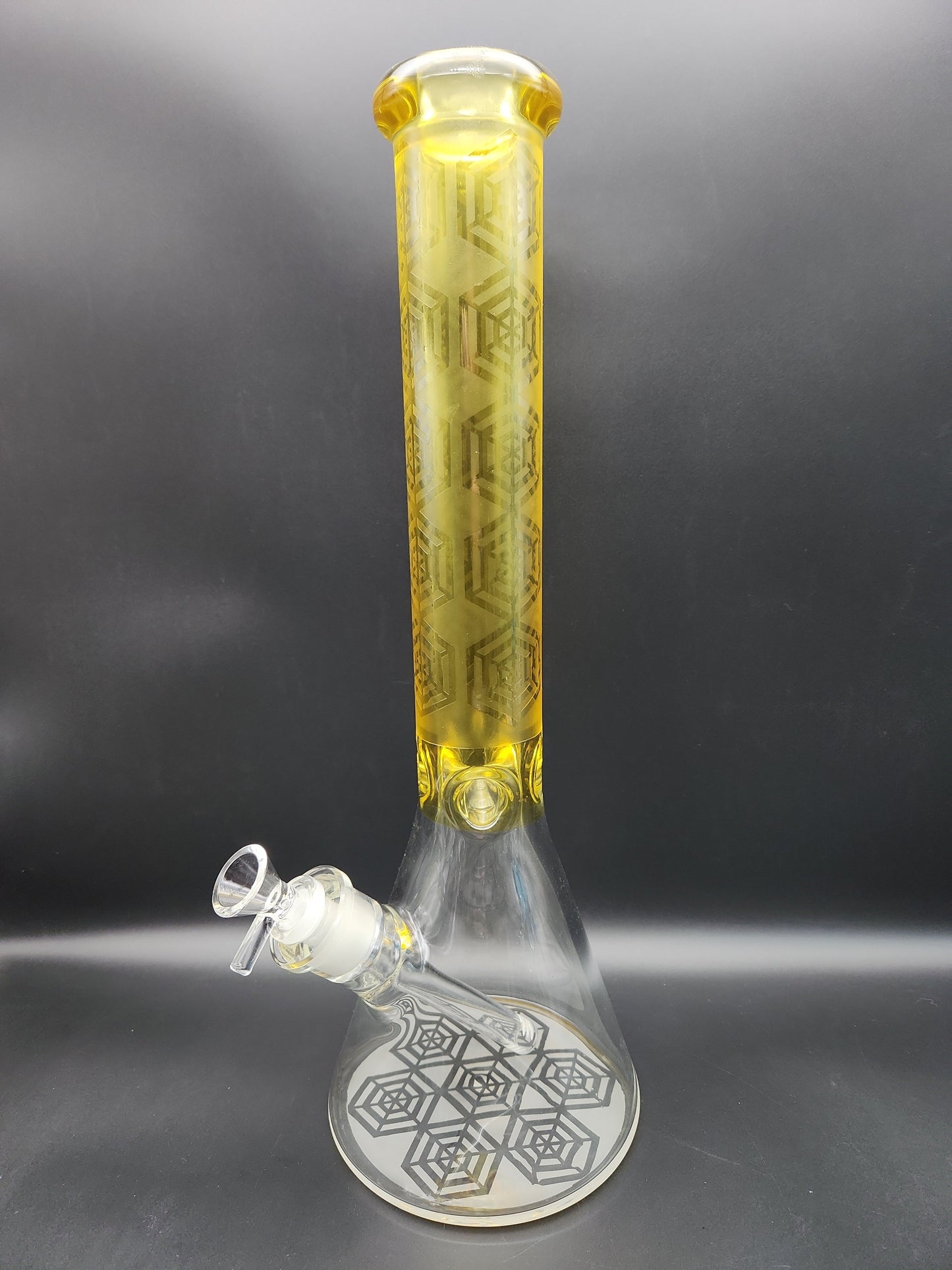 16" Etched Color Tube Beaker Bongs