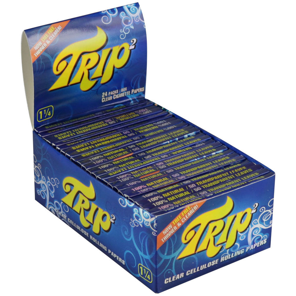 24PK DISPLAY - Trip2 Clear Rolling Papers - 1 1/4"