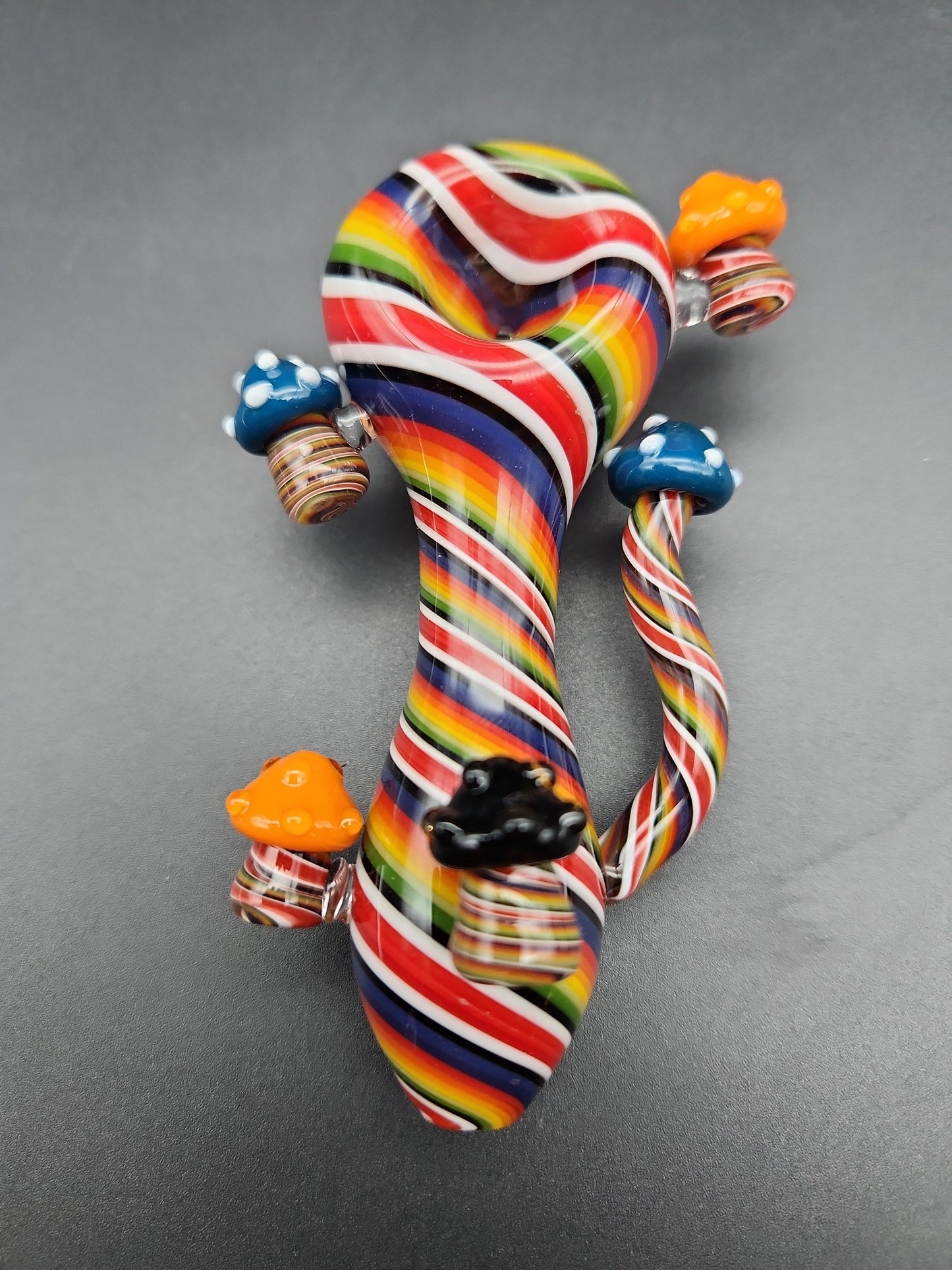 4" Color Spiral Mushroom Spoon Pipes