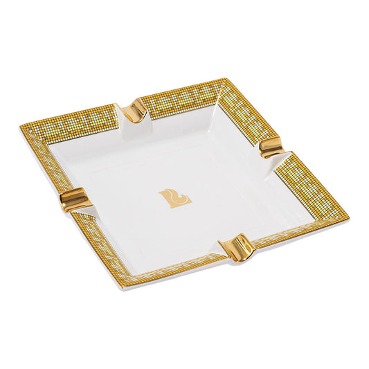 Lucienne Mosaic Border Square Ceramic Cigar Ashtray - 8.25"