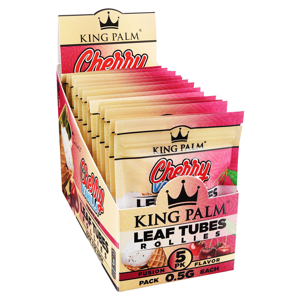 King Palm Hand Rolled Leaf | 5pk | Rollie | Cherry Vanilla | 15pc Display