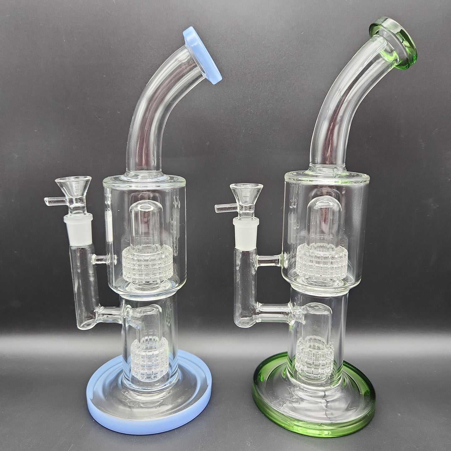 11" Double Matrix Bent Neck Water Pipe