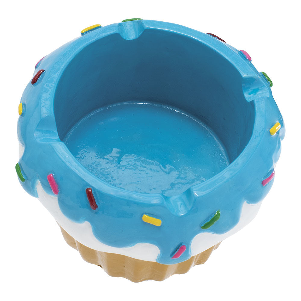 4PC DISPLAY - Fujima Cupcake Polystone Ashtray - 3.25" / Assorted Colors