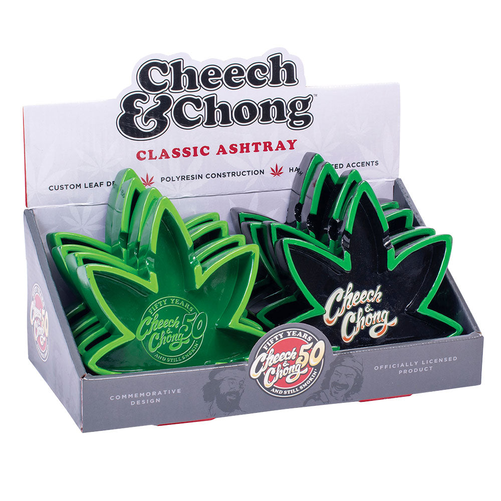 8PC DISP - Cheech & Chong Classic Leaf Ashtray - 5.25"/Asst