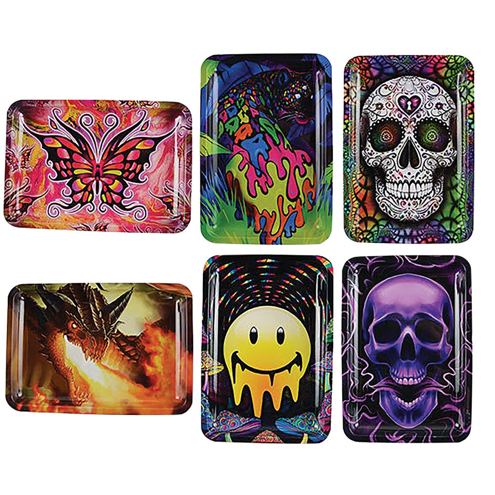 Smokezilla Metal Rolling Tray Mix H - 5"x7"/Asst - 6PC DISPLAY