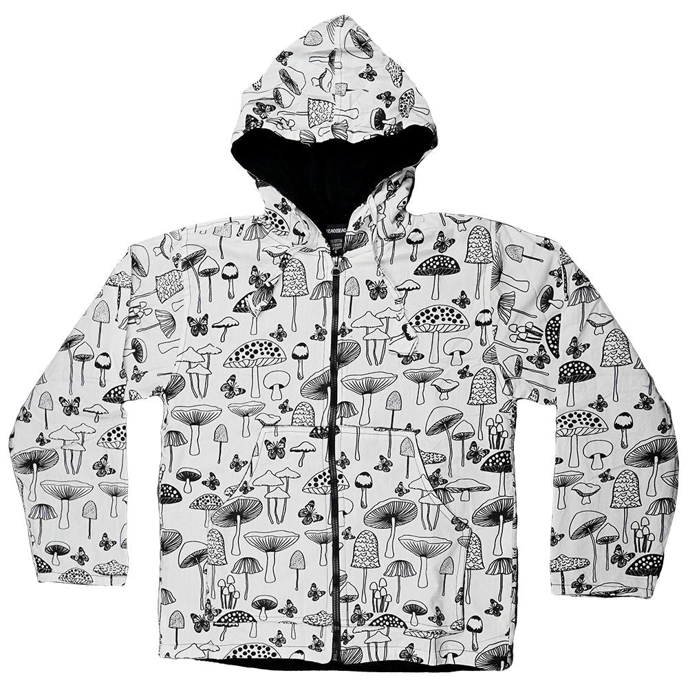 ThreadHeads Upright Mushroom Fleece-Lined Zippered Hoodie