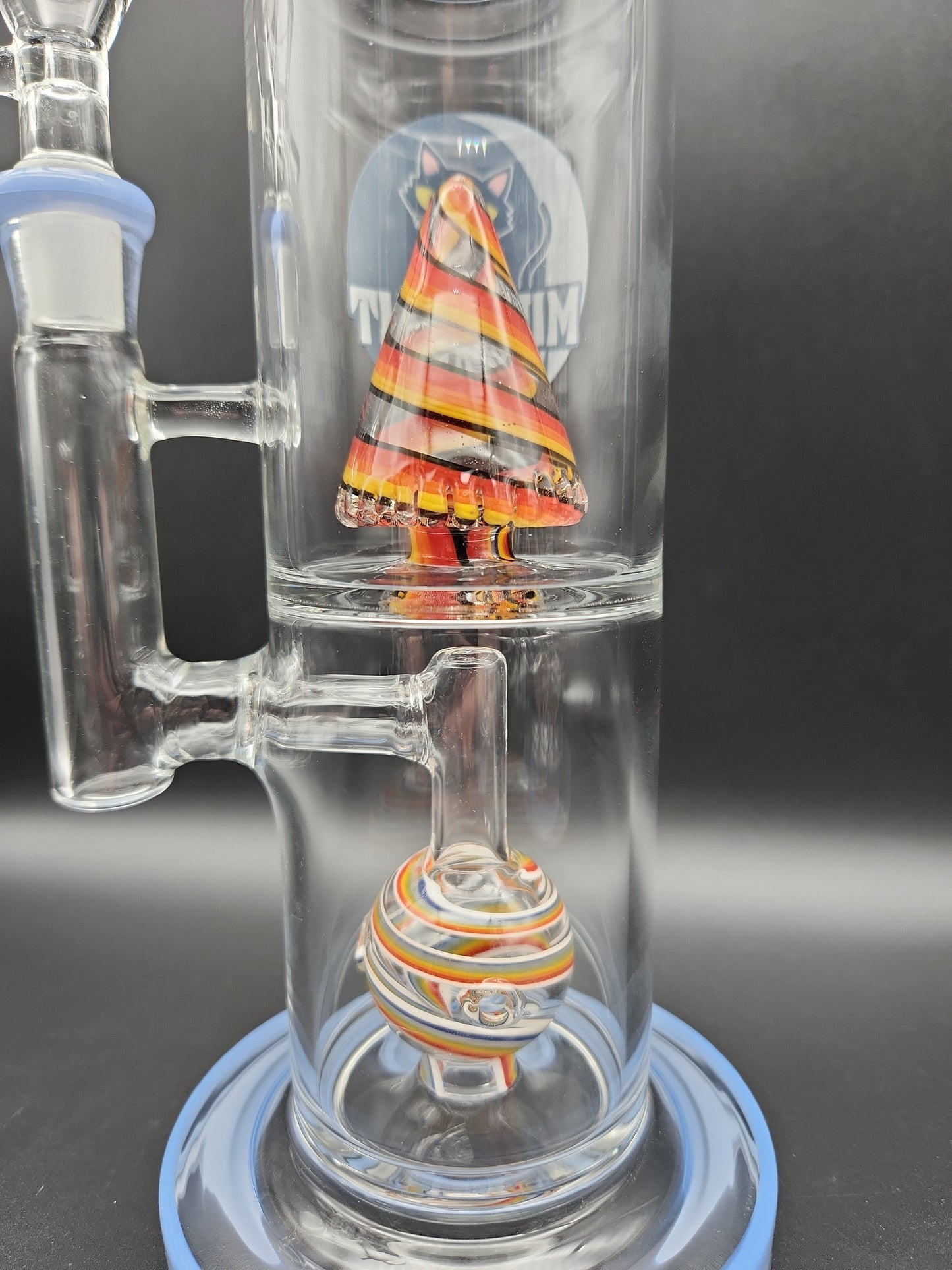 Midnight Glass 11" Double Chamber Swirled Water Pipe