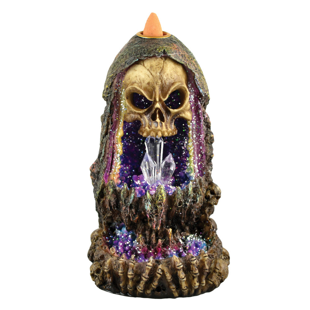 Geode Skull Backflow Incense Burner w/ LED