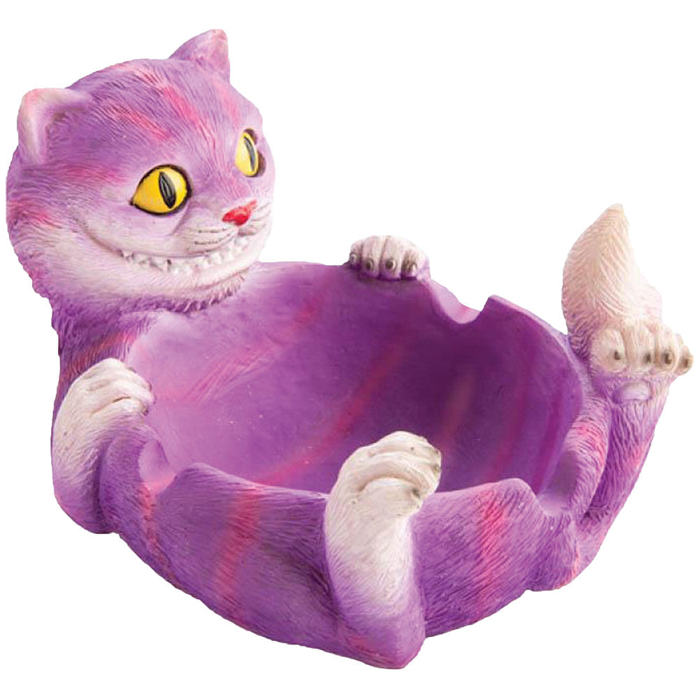 Trippy Cat Polyresin Ashtray - 5.5"x4"