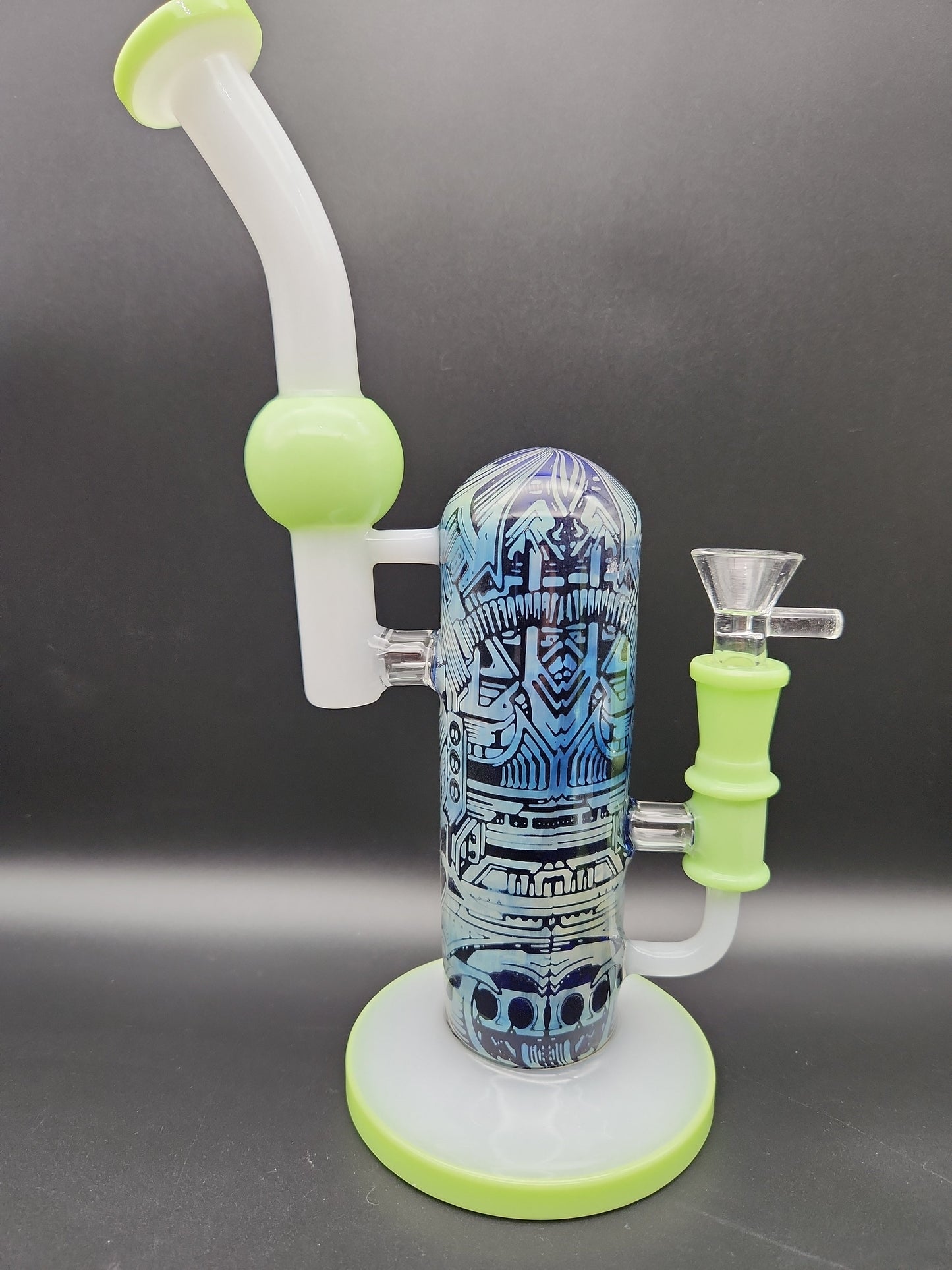 10.5" Designer Glass Sidecar Bubbler