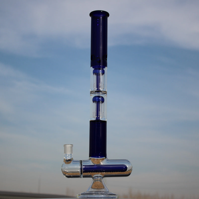 18" Inline and Dual Arm Percolated Glass Water Pipe