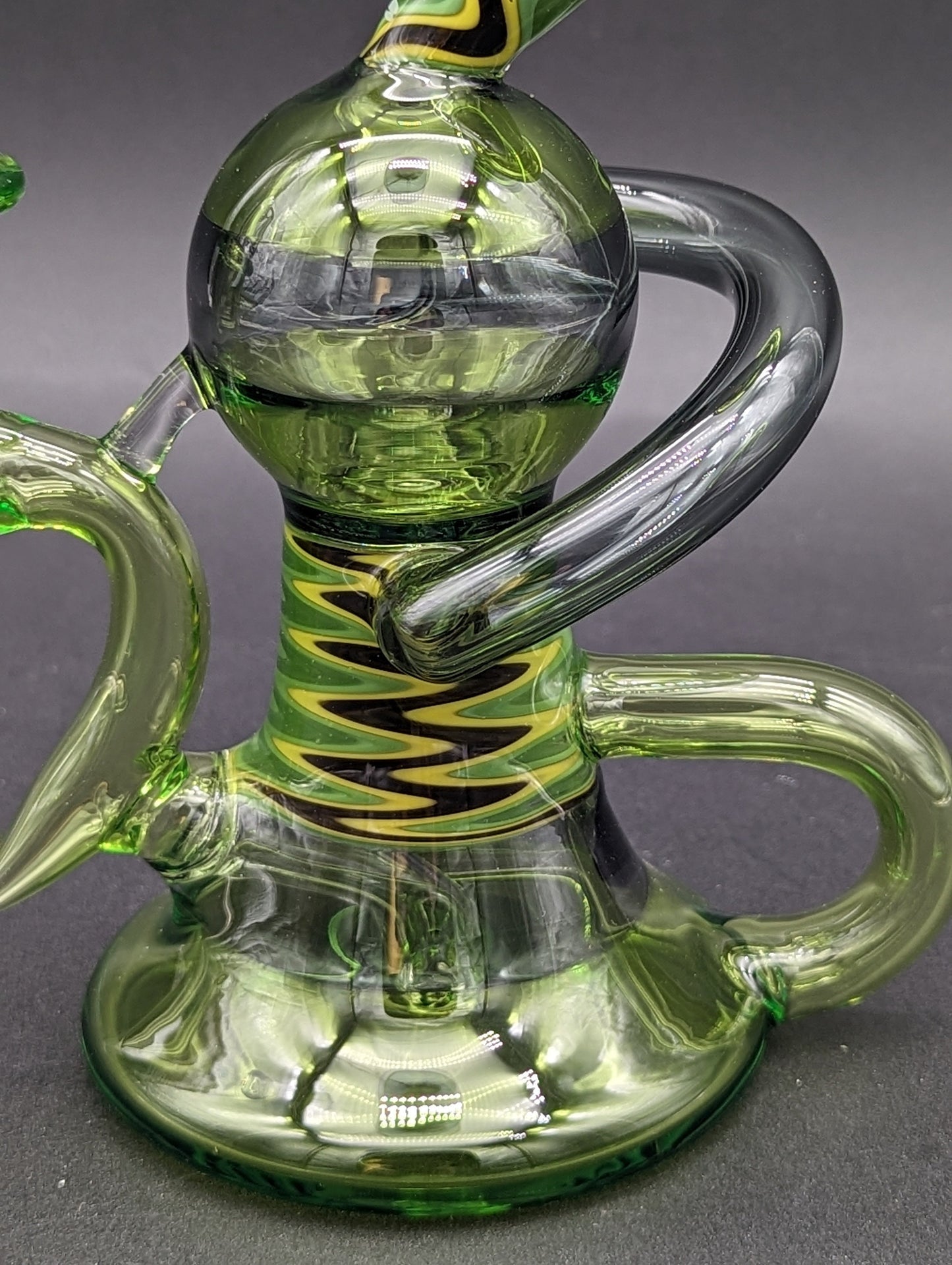 7" Green Wig Wag Recycler Dab Rig