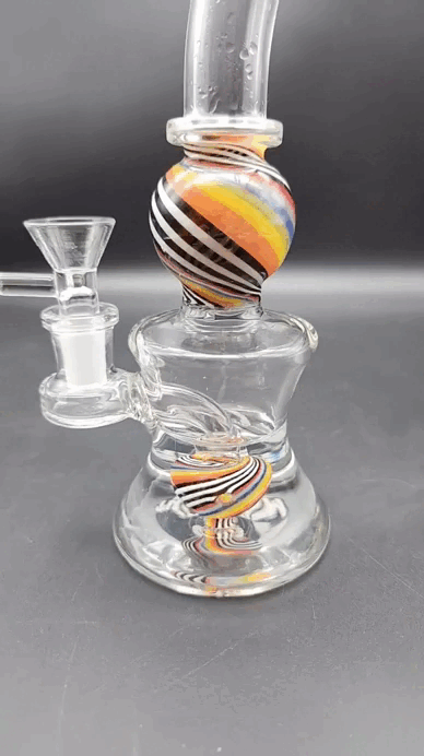 Midnight Glass 7.5" Rainbow Sphere Water Pipe