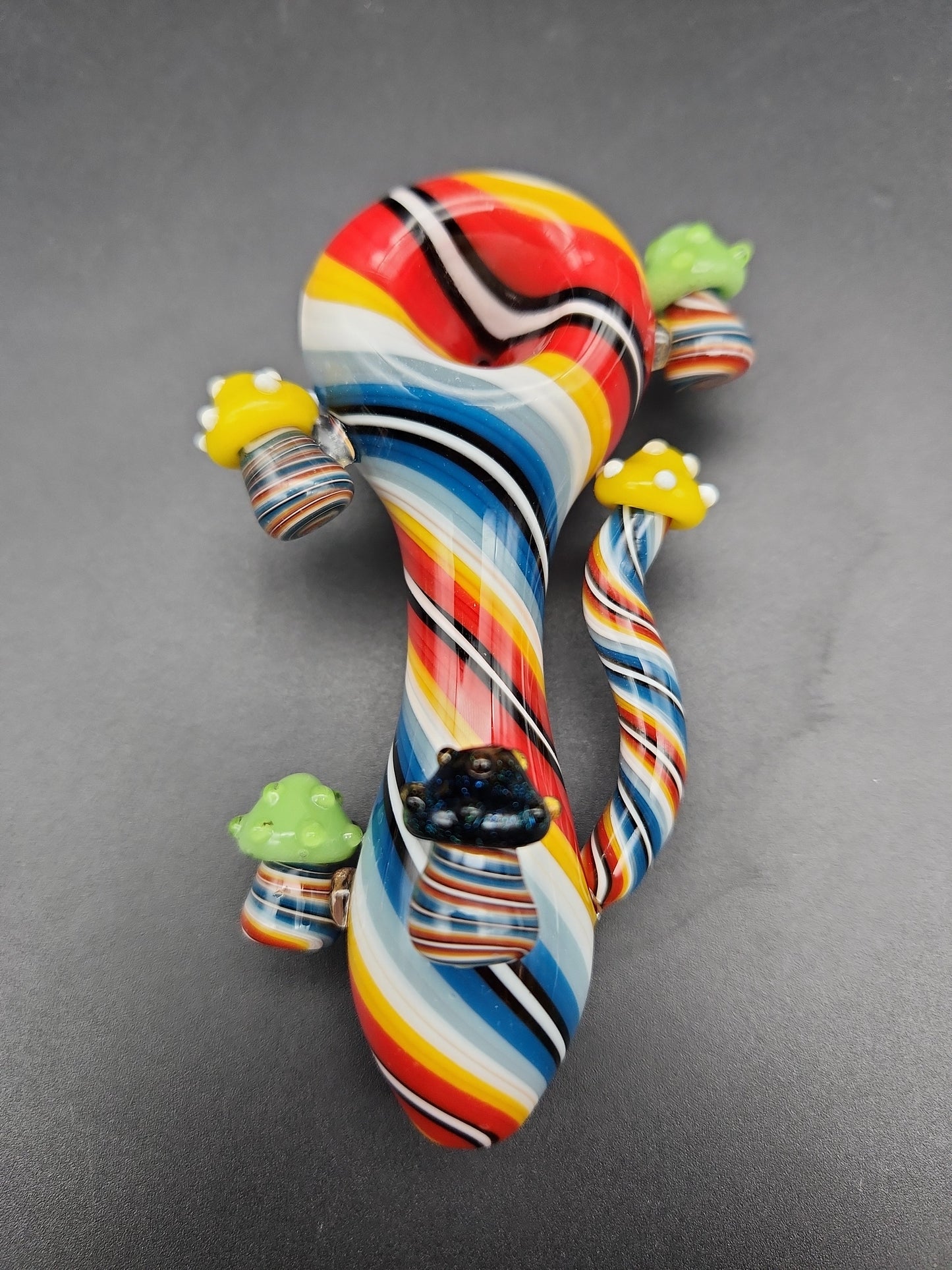 4" Color Spiral Mushroom Spoon Pipes