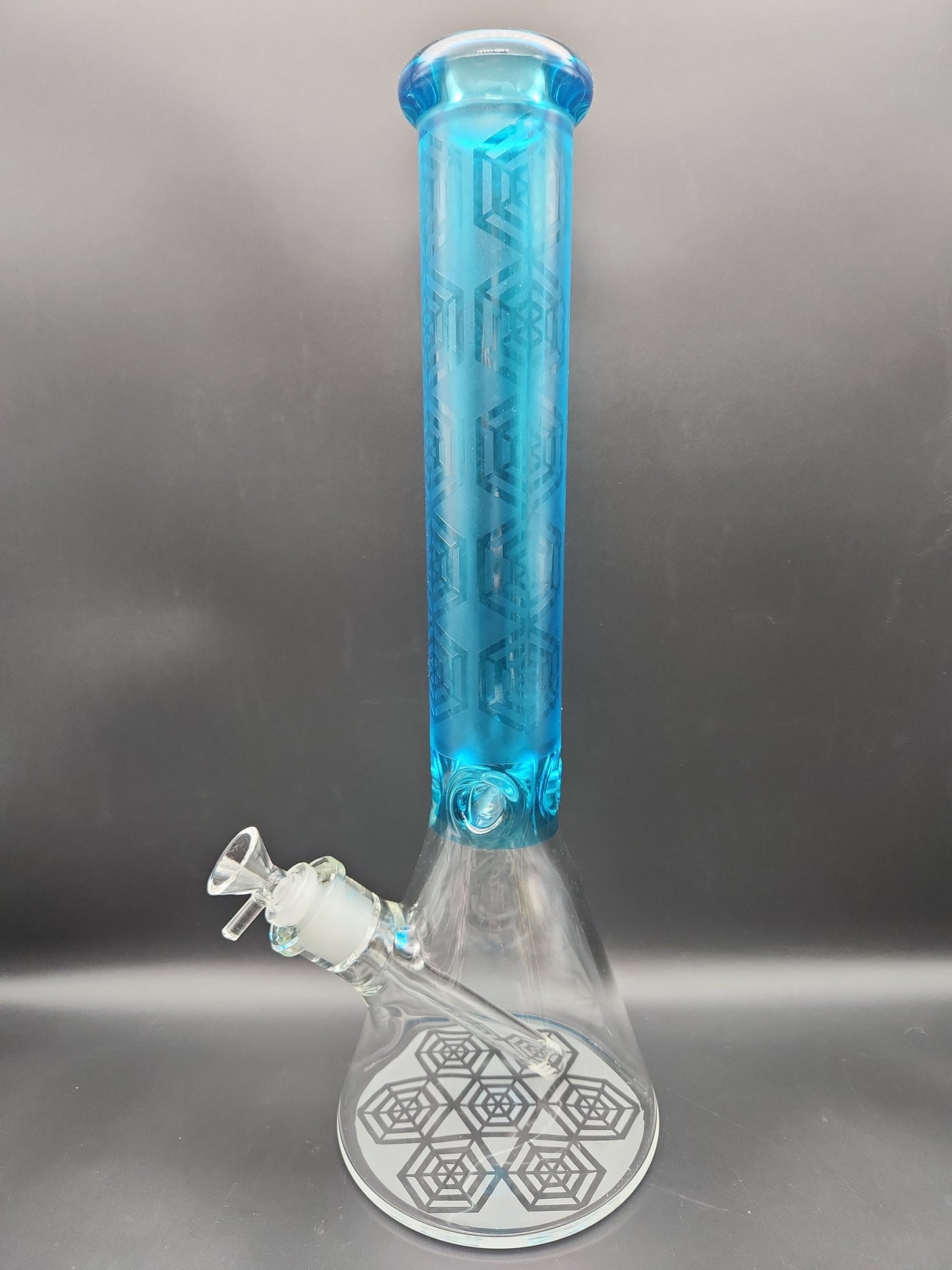 16" Etched Color Tube Beaker Bongs