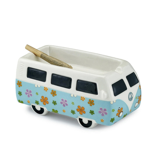 vintage bus ashtray- flower power design