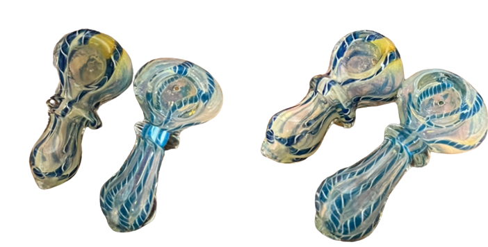 2.5” Silver Fume Ring Twisting Glass Hand Pipe