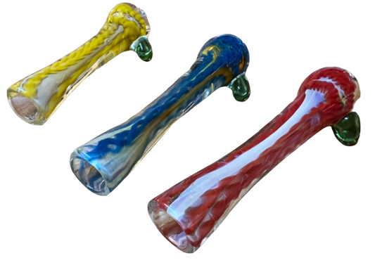 3” US Chillum Internal Twist Design Tobacco Dry Herb Glass Hand Pipe