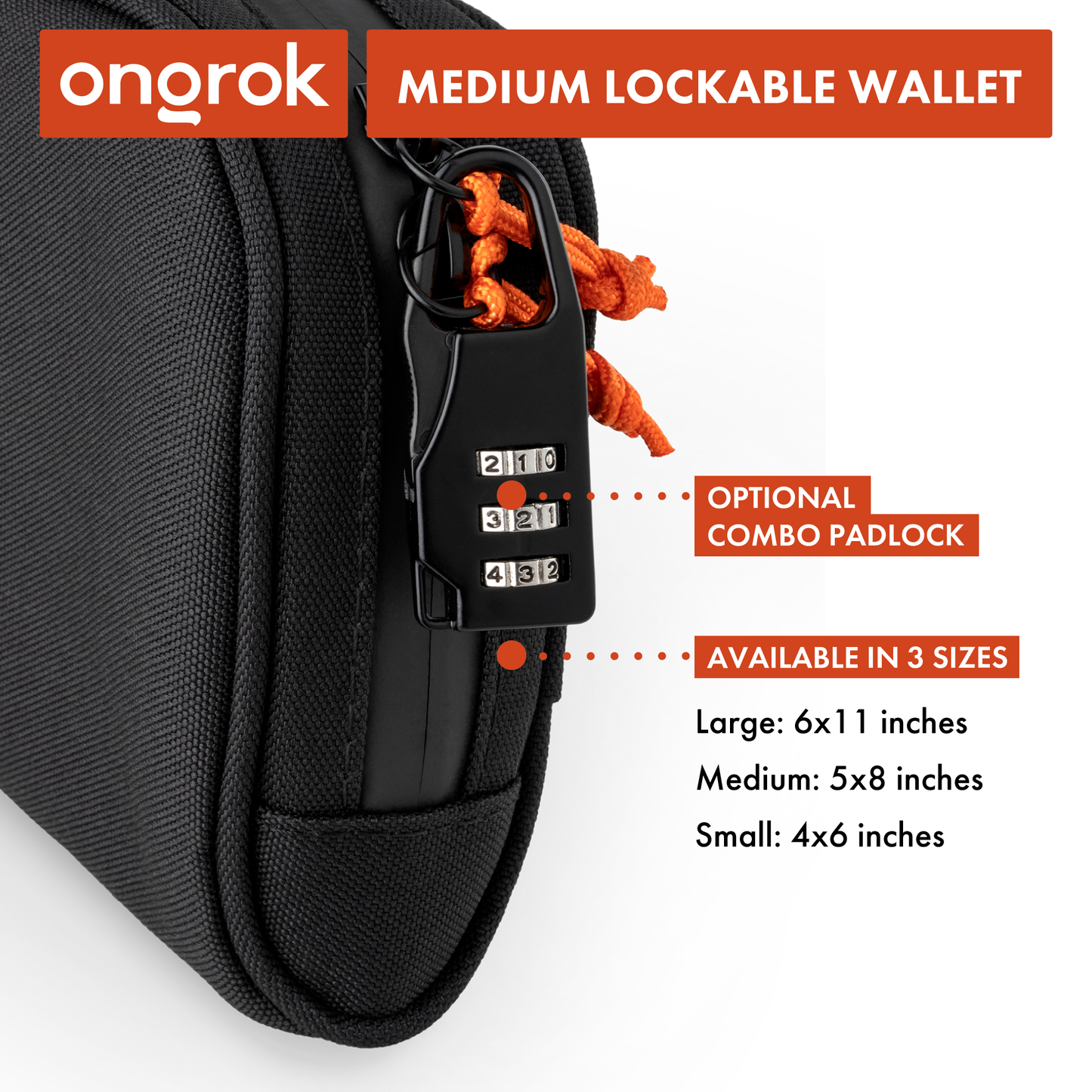 Ongrok Carbon-lined Wallets with Combination Lock V 2.0 | 3" Sizes (Small, Medium, Large)