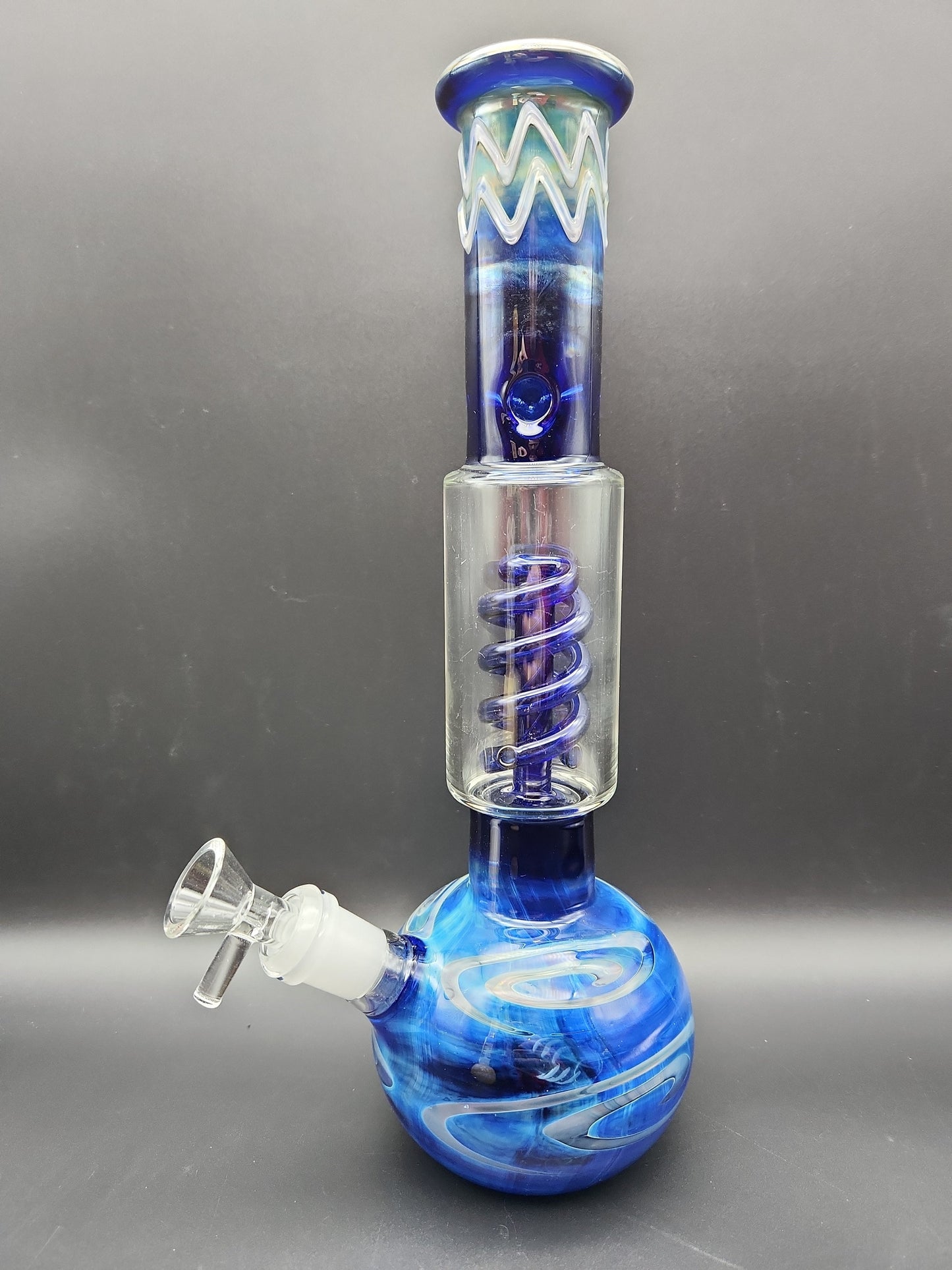 Milky Fade Water Pipe w/ Coil Perc | 11.75" |14mm