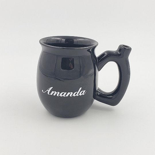 High Tea single wall Mug - shiny black with white imprint