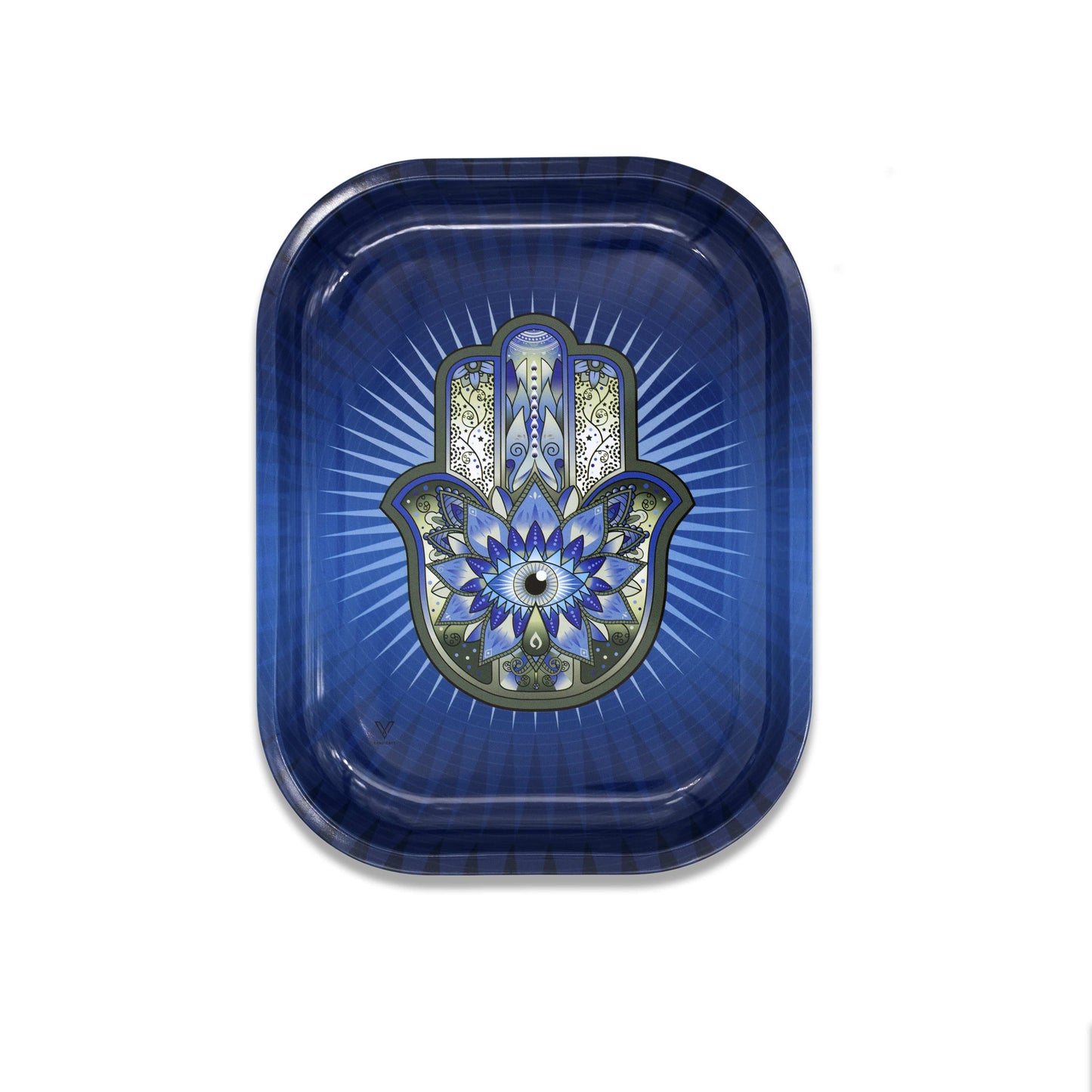 Hamsa Blue Metal Rollin' Tray