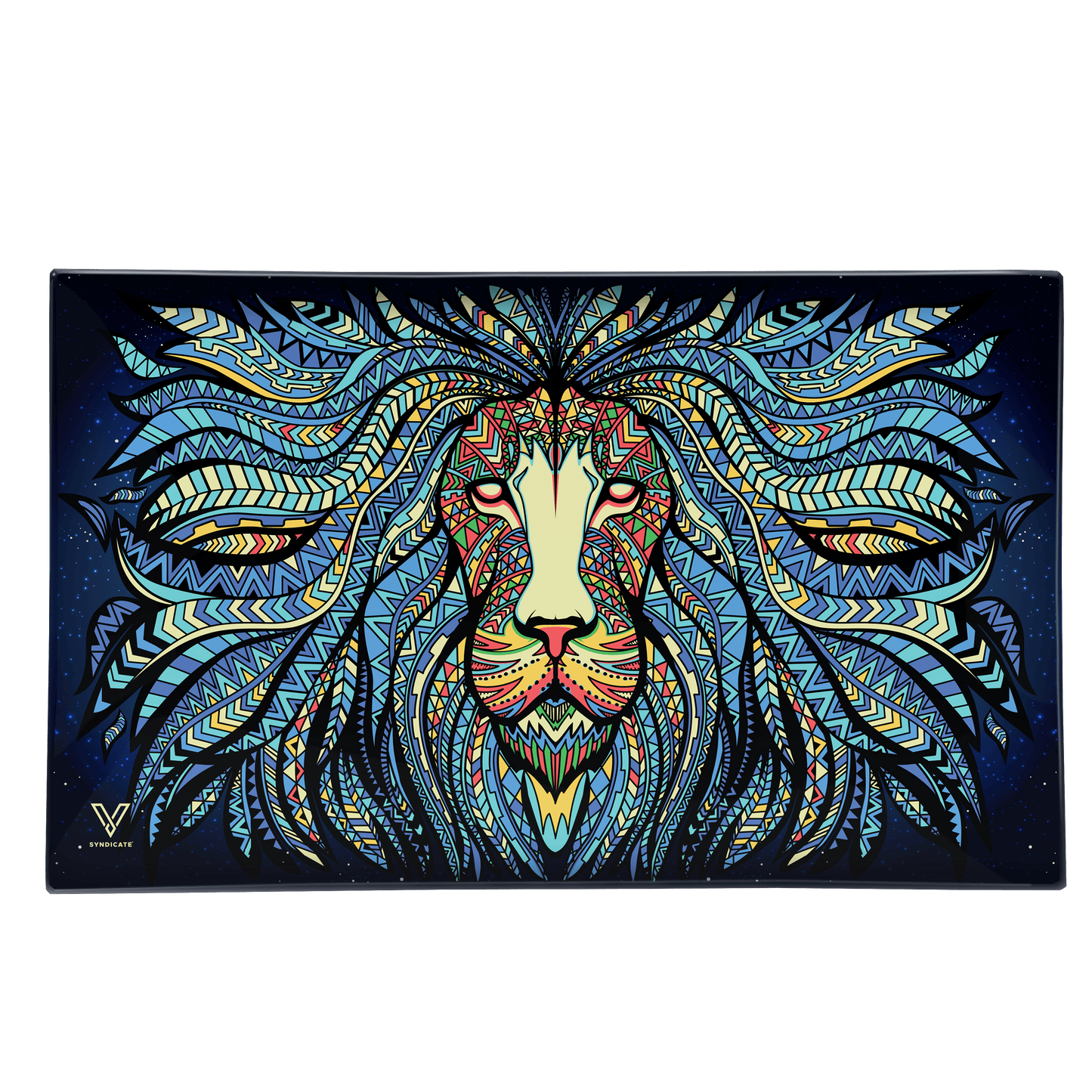 Tribal Lion Glass Rollin' Tray