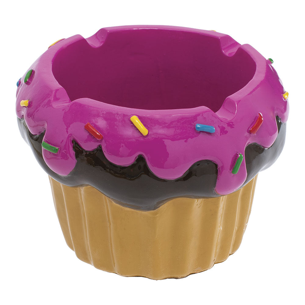 4PC DISPLAY - Fujima Cupcake Polystone Ashtray - 3.25" / Assorted Colors