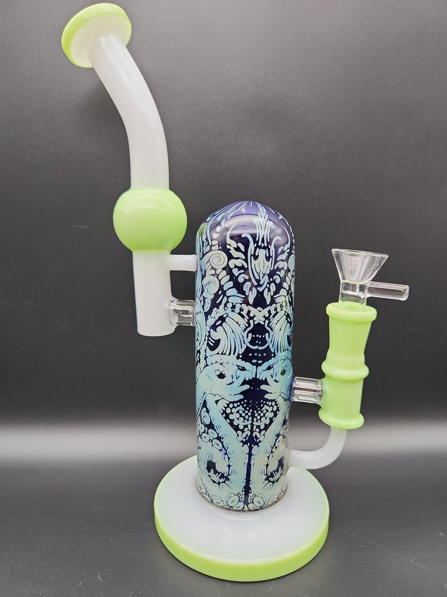 10.5" Designer Glass Sidecar Bubbler