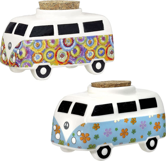 FASHIONCRAFT Vintage Bus Stash Jars - Set of 2