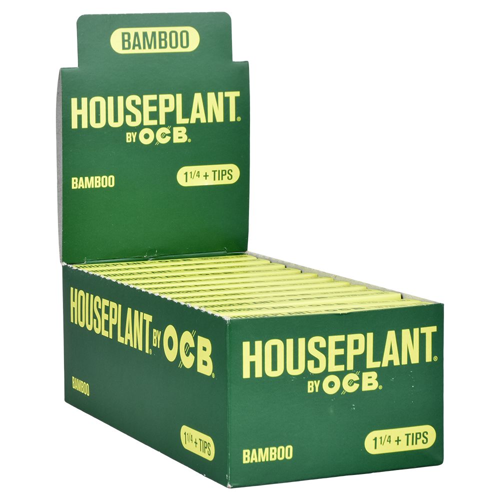 24CT DISP - Houseplant by OCB Rolling Papers + Tips - Bamboo / 50pc / 1 1/4"