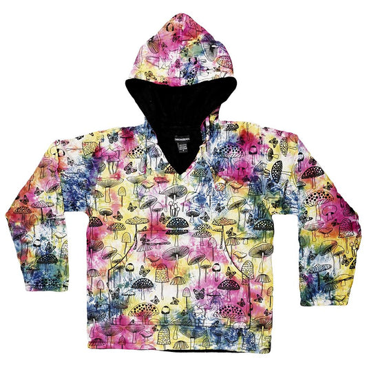 ThreadHeads Upright Mushroom Tie Dye Fleece-Lined Pullover Hoodie