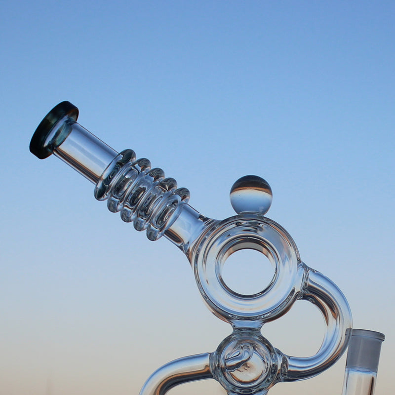 Approx. 11.5" Recycler Style Water Pipe w/ Dual Percs