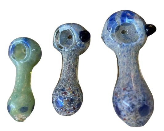 2.5” Multi Frit Design Glass Tobacco Dry Herb Hand Pipe (1 Pc)