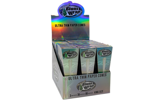 Blunt Wrap Ultra Thin Rice Cones King Size 30 pc display