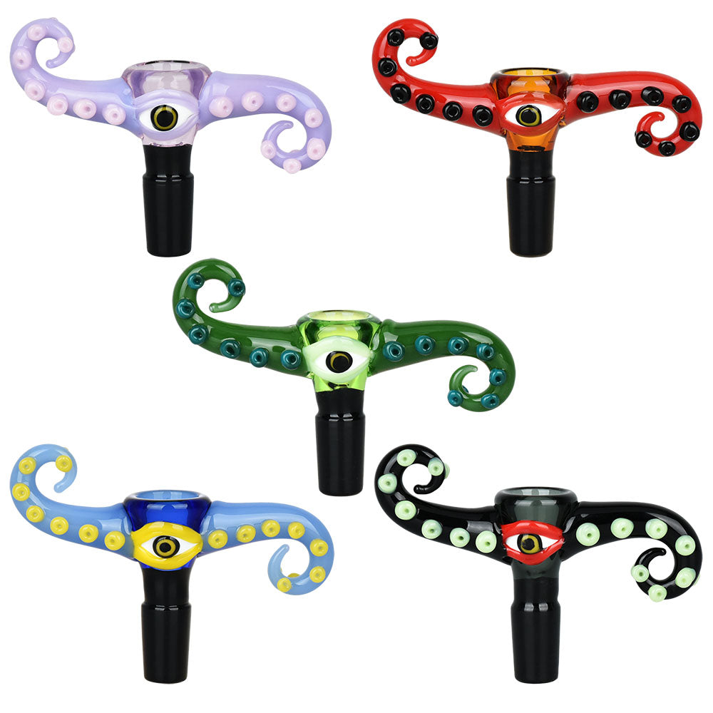 Eerie Octo Eye Herb Slide | 14mm M | Asst Colors | 5pc Set