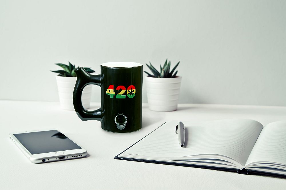 420 Mug - Black Mug with Rasta Colors