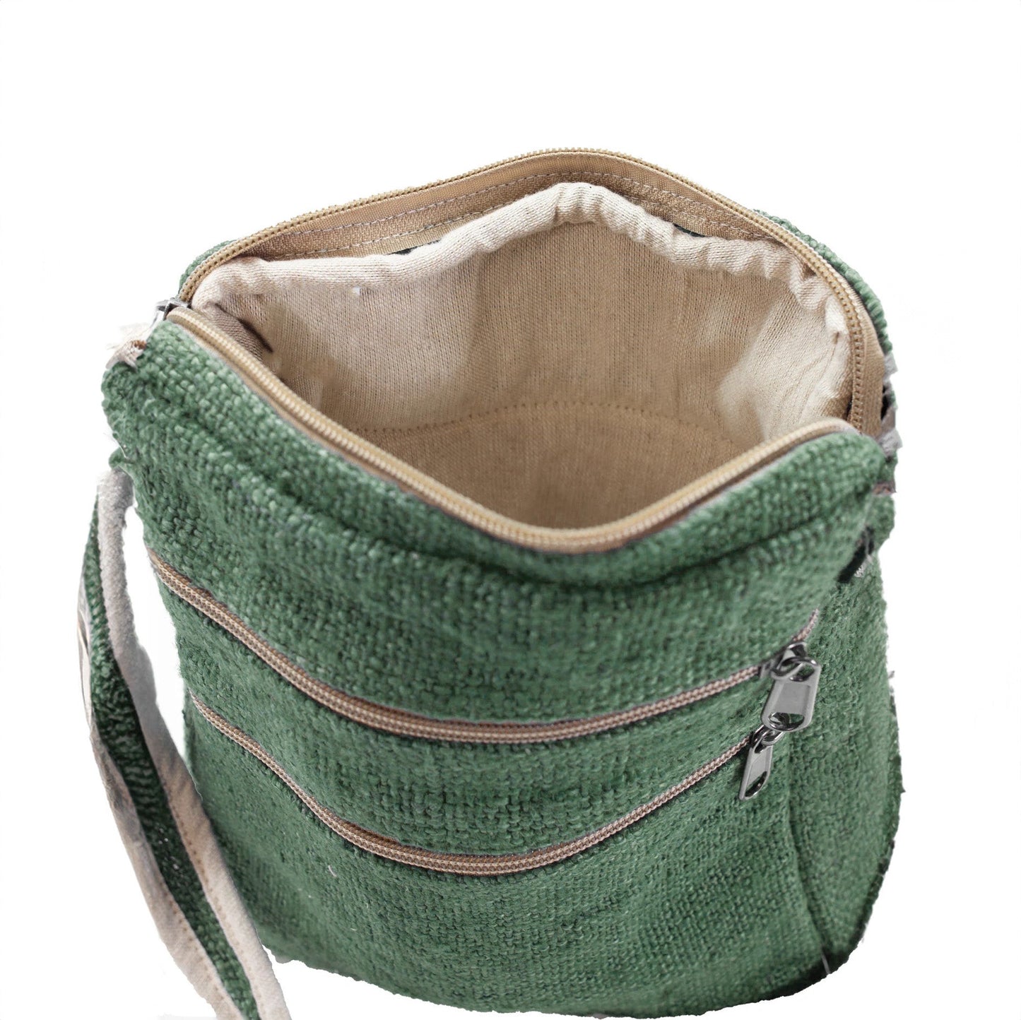 Core Hemp Multi Pocket Crossbody Purse - Banyan Green